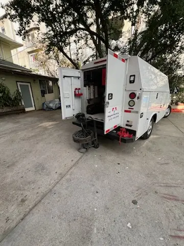 Magnet Plumbing service vehicle on-site for Grease Trap Cleaning in Seven Palms Mobile Home Estates